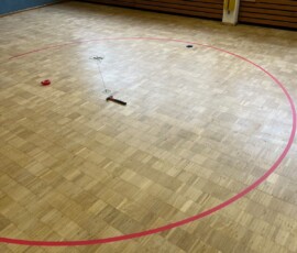 Sporthallenboden Pegnitz – Detailansicht Mittelkreis