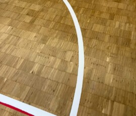 Sporthalle Pegnitz – Mittellinie und Mittelkreis